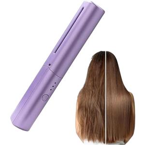 Generico Spazzola Lisciante Ceramica Elettrica Per Capelli, Piastra Per Capelli Wireless Portatile Senza Fili Mini Usb Da Viaggio, 3 Temperature 130°C-180°C, Guscio Antiscottatura,Regalo Viaggio Per Casa