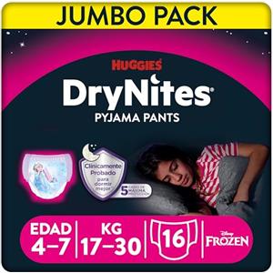 Huggies DryNites Huggies Mutandine Assorbenti per la Notte, 17-30 kg, 1 Pacco da 16 Pezzi