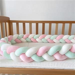 PTKG Barriera Letto Bambini Treccia Paracolpi Paracolpis Antisoffoco Anticaduta Protezione Morbida e Sicura Sponda per Lettino Portatile Portatile Protezione Cuscino Laterale,G13,100CM