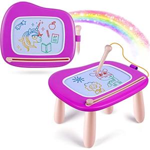 Smasiagon Lavagna Magnetica per Bambina 1 Anno, Grande Magica Cancellabile Scrittura Tablet con Le Gambe, Giocattolo Educativo e Regalo per Bambini 1 2 3 Anni (Viola)