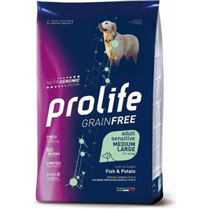 Prolife grain free adult sensitive pesce e patate medium large 2,5kg