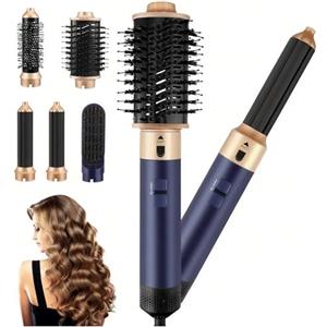 BORDRISE Airstyler, Set 5 In 1 Per Lo Styling Dei Capelli Con Spazzola Ad Aria Calda Ferro Arricciacapelli Automatico E Spazzola Lisciante Aggiungi Volume Liscia Arriccia E Acconcia I Tuoi Capelli