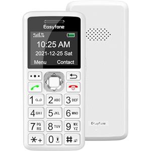 Easyfone T200 4G Telefono Cellulare Facile da Usare per Anziani Bambini con Tasti Grandi, Radio FM, Bluetooth, Funzione SOS e Torcia LED (Bianco)