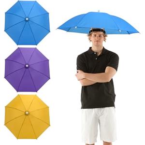 Bekecidi 3 Pezzi Cappellini Ombrello Cappelli Ombrello: Cappello Ombrello Arcobaleno Regolabile Cappello da Pesca Impermeabile con Fasce Elastiche Mini Cappellini Ombrello Portatili per Adulti(A) 2