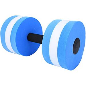 Acouto Attrezzatura per Allenamento della Forza con Manubri Galleggianti in Schiuma Ecologica - Kit Fitness Completo (Blu e Bianco)