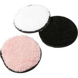 NIYANGLE 3pezzi Spugna Struccante Per Viso Di Spugnette Lavabili in Cotone Spugna Detergente Per Trucco Design Doppio Per Pulizia Profonda Dei Pori