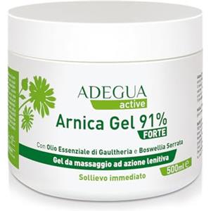 F & F Adegua, Active Gel Arnica Forte 91%, Gel Lenitivo di Arnica ed Olio Essenziale di Gaultheria, Ideale per Alleviare Dolori Muscolari, Arricchita con Artiglio del Diavolo e Mentolo - 500 ml