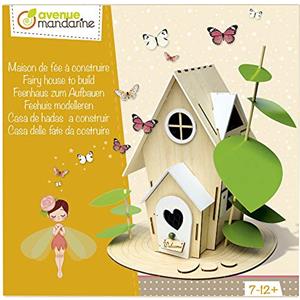 Avenue Mandarine CO174C - Cofanetto creativo Casa delle Fate da montare - dai 7 anni - Kit d'attività creative manuali, Collage e pittura - Casa da assemblare 25x22x28cm - Scenario delle fate