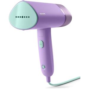 Philips Serie 3000 Stiratrice verticale a vapore-1000 W, 20 g/min di vapore, Serbatoio dell'acqua estraibile da 100 ml, Piastra in plastica, Custodia inclusa, 630g di peso leggero, viola (STH3010/30)