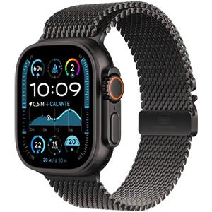 Apple Watch Ultra 2 GPS + Cellular 49mm Cassa Titanio Nero con Nero Titanium Milanese Loop - L