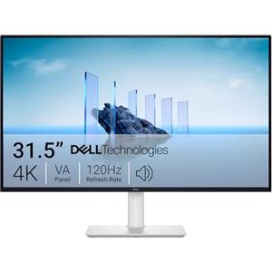 Dell 32 Plus Monitor - S3225QS, 4K UHD (3840x2160), 120Hz, VA, 4ms, AMD FreeSync Premium, 95% DCI-P3, HDR10, Regolabile in Altezza, Altoparlanti integrati, DisplayPort, 2 HDMI, 3 Anni di Garanzia