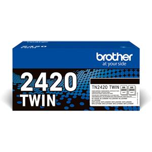 Brother TN-2420TWIN Toner Originale Multipack 2 pz - 3000 Pagine, Compatibile con DCP-L2530DW, MFC-L2710DW, HL-L2350DW e altri