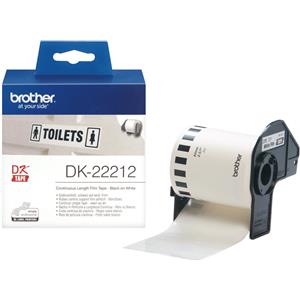 Brother DK-22212 Etichetta a Lunghezza Continua Nero su Bianco 62mm x 15,24m