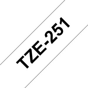 Brother TZE-251 Nastro Laminato per Etichettatrice 24 mm x 8 m Nero su Bianco