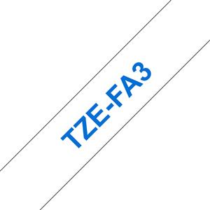 Brother TZe-FA3 Nastro in Tessuto Stirabile Blu su Bianco 12 mm x 3 m - Compatibile con Etichettatrici P-touch