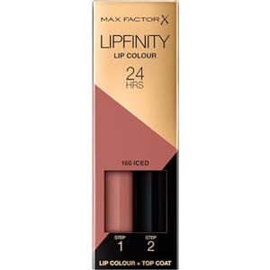 Max Factor - Lipfinity Lip Colour - Rossetto Lunga Durata e Gloss Idratante con Applicazione Bifase - Nuance 160 Iced - 2.3 ml e 1.9 g