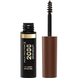 Max Factor 2000 Calorie Gel per sopracciglia, a lunga tenuta, sopracciglia più folte e voluminose, waterproof, non sbava, modella e accentua, 5 tonalità, 004 Black Brown, 4,5 ml