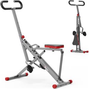 PASYOU Row-N-Ride Trainer per Squat assistito per Allenamento di Glutei e Gambe, Vogatore Pieghevole, Macchina per Squat per Addominali, Addominali, Braccia, Gambe, Schiena,Carico Fino a 122 kg
