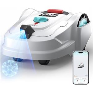 YARDCARE M800Plus Robot Tagliaerba Senza Filo Perimetrale, Posizionamento GPS + 3D Visione, Robot Tosaerba, Modalità di Taglio a U,800 m²,Ricarica Automatica, App, Rilevamento di 150 Ostacoli