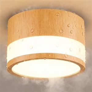 ZIZZLER Faretti Led Legno da Soffitto Impermeabile IP44, Faretto per Cucina Interni Corridoio, 12W Plafoniera Rotondi Soffitto Soggiorno, Luce Calda, Bathroom Spot Lights Ceiling, 10cm