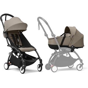 Stokke Passeggino Stokke YOYO3 con Newborn Shell - Include telaio nero, YOYO 6+ Color Pack (Taupe) e Newborn Shell (Taupe)
