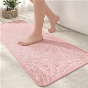 COLOR&GEOMETRY Color G Tappeto Bagno Assorbente 44x120cm, Tappeti Bagno Moderni, Tappeto da Bagno Antiscivolo, Lavabile Tappetini Bagno per Bagno, Cucina, Ingresso - Rosa