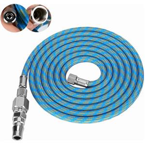 AYNEFY Kit Adattatore Tubo Aria Aerografo Intrecciato Tubo Aria per Compressore Pistola a Spruzzo, Sgancio Rapido Standard in Nylon