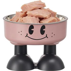 CGACCSD rialzata per gatti, a prova di perdite, in acciaio, per animali domestici come cani, cuccioli, gatti, gattini per l'assorbimento di acqua e cibo, riduce le articolazioni