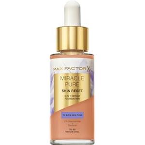 Max Factor Miracle Pure 2in1 Skin Reset Serum Foundation, 70-85, Medium Cool, formula vegan, uniforma l'incarnato, copertura media, finish matte satinato, Formula con Niacinamide e Bisabololo, 30 ml