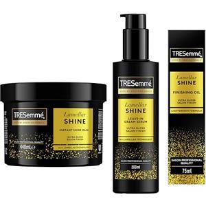 TRESemmé Lamellar Shine Set di trattamenti per la cura dei capelli, Maschera, Crema Siero Leave-In e Olio per capelli con brillantezza da salone 440 ml + 200 ml + 75 ml, 3 pz