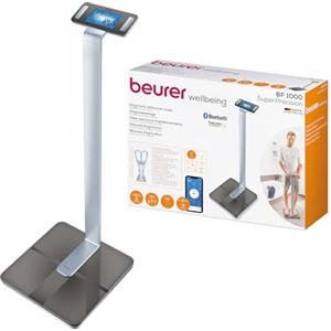 Beurer BF 1000 Super Precision Bilancia Diagnostica Professionale con Misurazione Incrociata, Connessione Bluetooth e con Portata fino a 200 Kg, Metallo, Nero