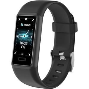 Cloudpoem Orologio Fitness Uomo Donna Bambini Contapassi da Polso Smartwatch Smartband Cardiofrequenzimetro Cronometro Conta Calorie KM Sonno Notifice Messaggi Impermeabile IP68 per Android iOS Nero