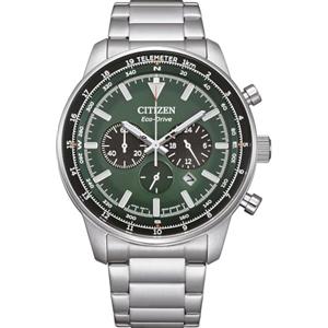 CITIZEN Orologio analogico al quarzo da uomo con cinturino in acciaio inox CA4500-91X, verde, Bracciale
