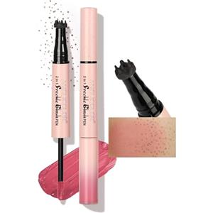 Anglicolor Penna blush per lentiggini,Pennarello per lentiggini finte 2 in 1,fard liquido rosa tenue,naturale,realistico,impermeabile,a lunga durata,ad asciugatura rapida (03 DARK)