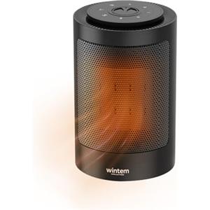 Wintem Termoventilatore da Tavolo 1500W Oscillante e a Basso Consumo - Ideale per un Riscaldamento in Pochissimo tempo in Camera, Bagno o Ufficio con 2 Livelli di Potenza