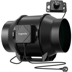 Aygrochy Ventilatore tubolare regolabile da 150 mm, motore EC trifase con regolatore di velocità per la ventilazione, adatto per tende di coltivazione, scatole di coltivazione, serre, idroponiche, ecc