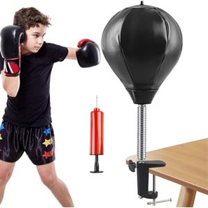 Behogan Punching ball tavolo: pallina da ufficio, palla da boxe, scrivania antistress, mini sacco da tavolo con morsetto da tavolo, palla da boxe, sacco da boxe, set da boxe da tavolo