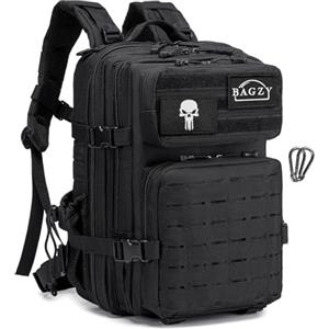 BAGZY Zaino Tattico Militare 25L, 3 Giorni Zaino da Viaggio Grande Capacità Zaini Escursionismo Impermeabile per Caccia, Trekking, Moto, Trekking e Campeggio Zainetto Aereo 40x30x20 Wizzair Donna Uomo