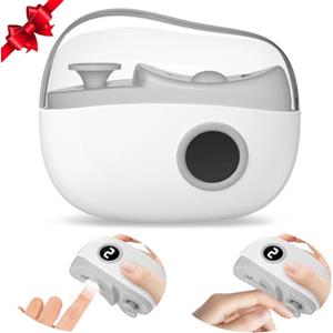 ElLLYYE Tagliaunghie Elettrico, 2026 Aggiornato Tagliaunghie Elettrico Automatico 3 In 1, Regolazione a tre Velocità, Con Luce LED, Basso Rumore, Adatto per Bambini, Adulti, Anziano - Grigio