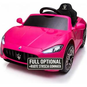 TOYSCAR Macchina Elettrica Per Bambini Maserati Gran Cabrio con Sedile in Pelle Auto Elettrica Per Bambini Telecomandata Porte Apribili Doppio Motore Elettrico 12V Carico 25 Kg TOYSCAR Rosa Confetto