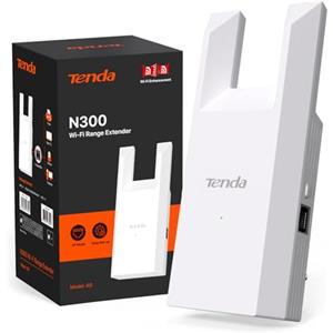 Tenda Ripetitore WiFi Extender e Access Point, Velocità Single Band 300Mbps, Porta Ethernet, Copertura fino a 120 m², Compatibile con i principali modem router Wi-Fi, Bianco(A9)