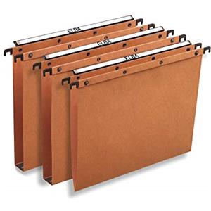 Elba Cartella Sospesa Ultimate - 38x25 cm, Interasse 39,8 cm, Fondo V, Alta Resistenza in Cartoncino Kraft