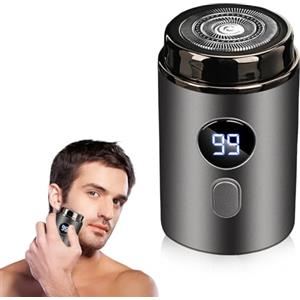 Homirty Mini Portable Electric Shaver, Mini Rasoio Elettrico Portatile con Display Digitale, Pocket Shaver rasoi ricaricabile USB-C, Rasoi Portatile Impermeabile, Rasoio Senza Fili per Viaggi Casa
