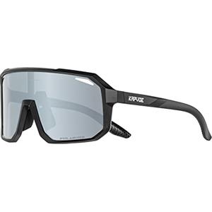 KAPVOE Polarizzati Occhiali da Ciclismo Uomo Donna Sportivi da Sole Ciclismo Bici Running Baseball Argento