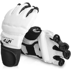 GROOFOO MMA Guanti da boxe, guanti da allenamento per sacco da boxe, sparring taekwondo, boxe, karate, Muay Thai, sacco di sabbia per bambini, uomo e donna (Bianco, XS)