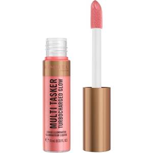 Rimmel London Multi Tasker Turbocharged Glow, 002 Rosy Rebel, Illuminante liquido per il viso, Perle riflettenti, Luminosità naturale, Vitamina C & E, Formula Vegana, 10 ml