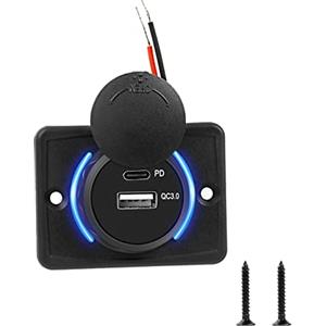 LURICO Caricatore Auto USB C, Caricabatterie Auto USB C, PD3.0 & QC3.0 24W USB Ricarica rapida Caricabatterie Auto, Accendisigari USB per Telefono Mobile Tablet Dispositivi (1 pezzi)