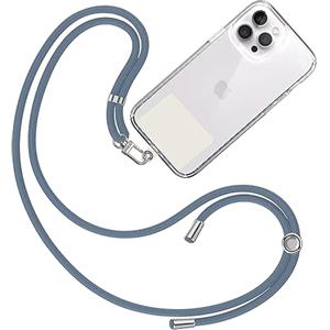 TBOC Cordino Catenella Laccio Strap Porta Cover [Blu] con Toppa di Fissaggio [Bianco Ice] per Telefono Cellulare da Collo - Tracolla Catenina con cordini Accessori Telefoni Universale Laccetti