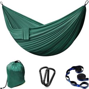 FORRINX Amaca da Campeggio all'aperto Amaca da Viaggio | 2 Persone fino a 300 kg, 300 x 200 cm, Paracadute in Nylon | Include 2 Moschettoni e 2 Cinghie in Nylon, per Giardini Interni ed Esterni