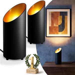 charlique® LED Uplight Spot (2 pezzi) nero, 6 W, faretto da terra per illuminazione indiretta, lampada da terra con lampadina GU10 230 V, luce calda da 2700 Kelvin